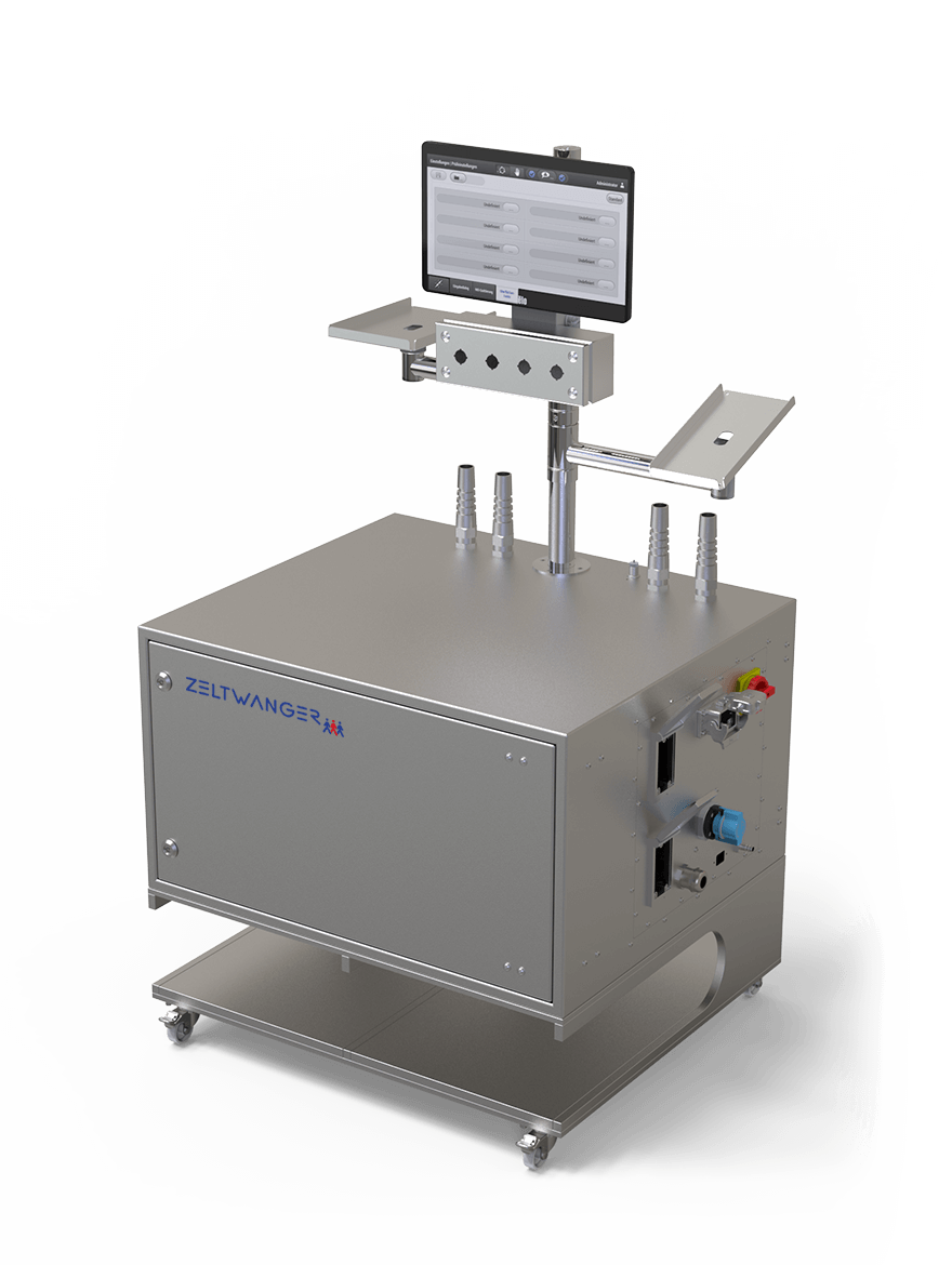 Testing station for large medical components