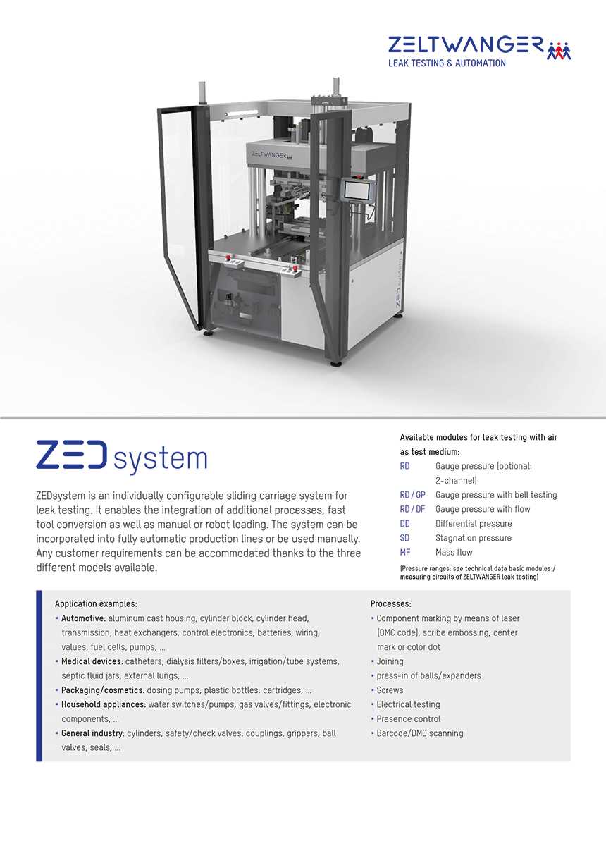 Data sheet ZEDsystem