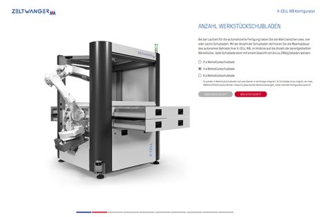 Online configurator for machine tool loader X-CELL WB